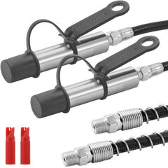 Grease Gun Coupler 2 PCS, 10000 PSI High Pressure, 3-Jaw Locking, Quick Release Grease Gun Tip with Hose/Zerk Fittings Cleaner/Leak-Proof Cap, Compatible with All Grease Guns 1/8" NPT Fittings