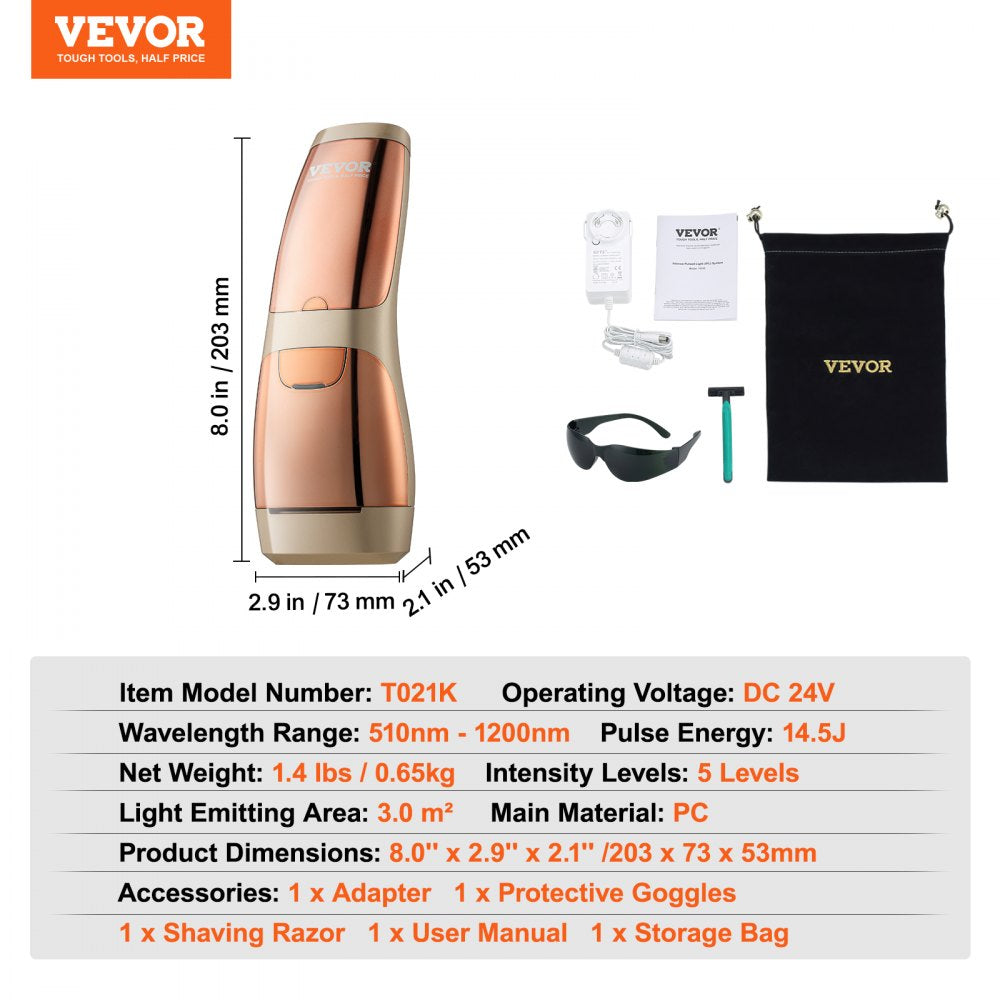 IPL Hair Removal, Permanent Hair Removal with Sapphire Ice Cooling System, Painless At-Home Hair Removal Device for Women Men, Auto/Manual Modes, 5 Levels for Body & Face