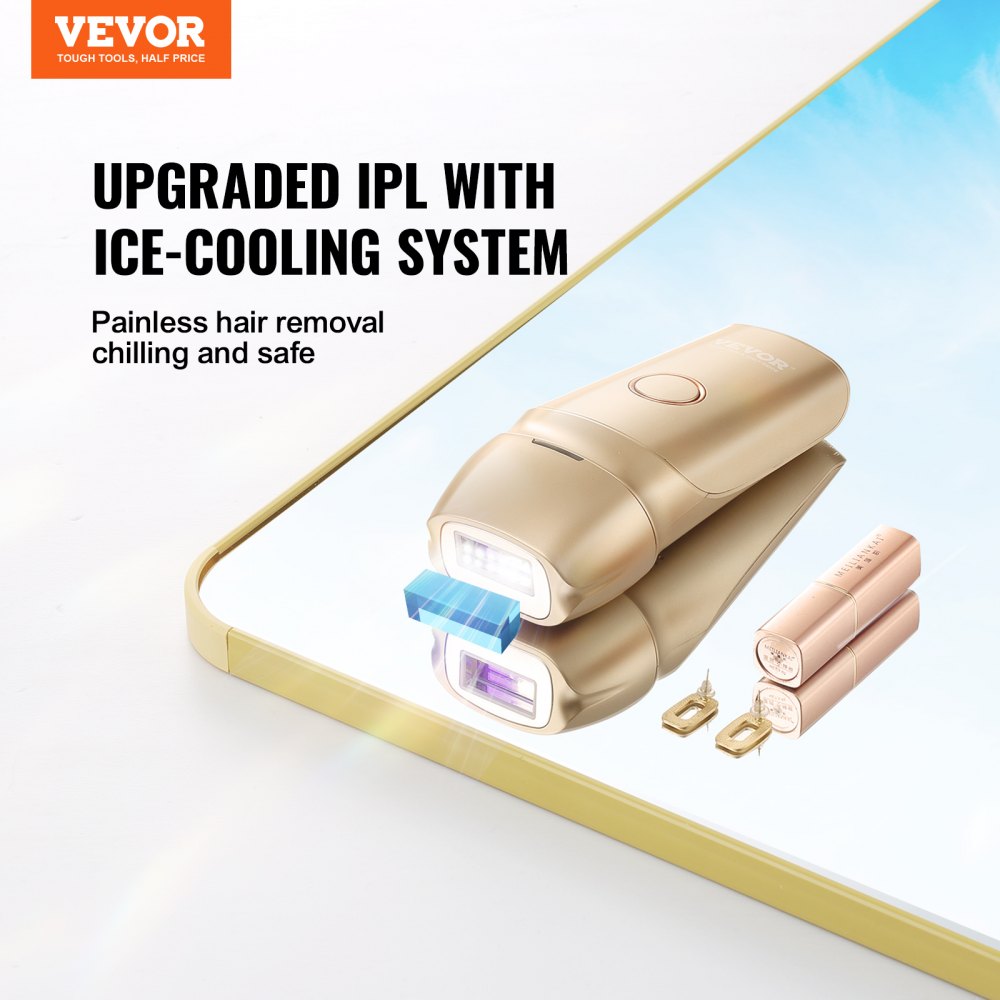IPL Hair Removal, Permanent Hair Removal with Ice Cooling System for Women Men, Auto/Manual Modes & 5 Levels, Painless At-Home Hair Removal Device for Legs, Arms, Armpits, Bikini Line