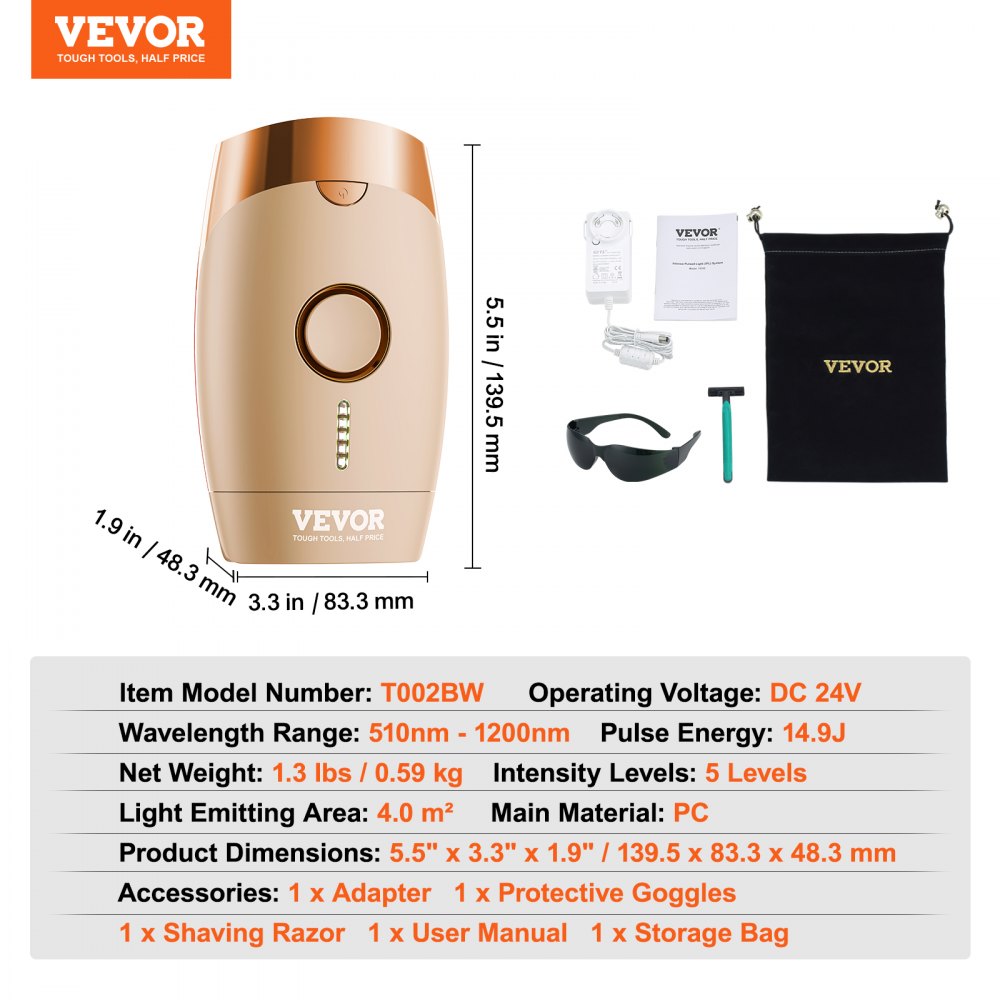 IPL Hair Removal, Permanent Hair Removal for Women and Men, Auto/Manual Modes & 5 Adjustable Levels, Painless At-Home Hair Removal Device for Legs, Armpits, Bikini Line, Whole Body