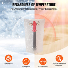 Fiber Cotton Well Head Pump Cover, 20``W x 34``H, Pipe Insulation Cover Sprinkler Cover for Outside Backflow Valve Cover, 600D PVC Oxford Polyester Surface Aluminum Film Thermal Insulation Layer