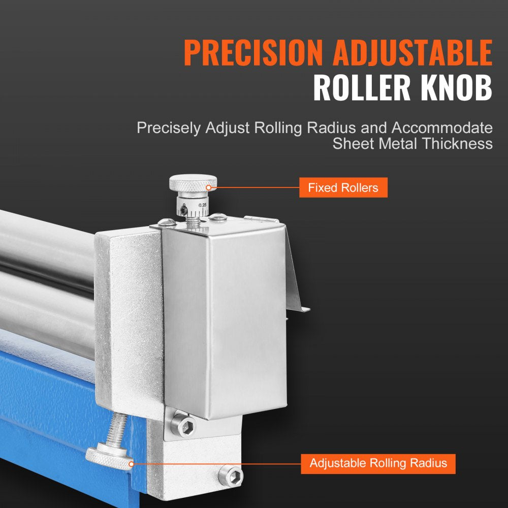 Bostome 12.6" slip roll machine with precision-ground rollers for bending 20 gauge sheet metal.