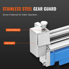 Bostome 12.6" slip roll machine with precision-ground rollers for 20 gauge sheet metal.