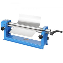 Blue 24-inch slip roll machine with detachable rollers bending 16-gauge sheet metal.