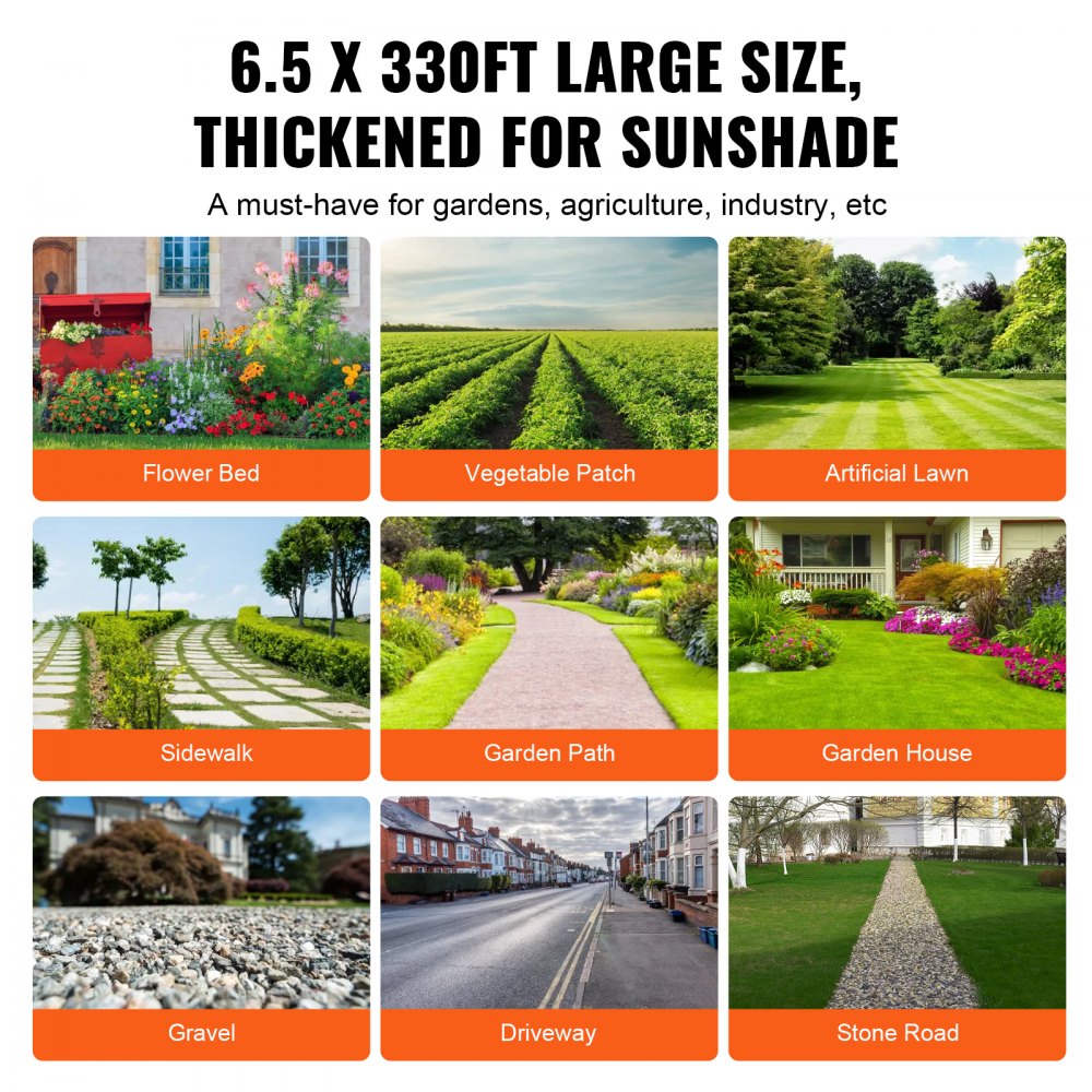 Weed Barrier Landscape Fabric 6.5*330FT Heavy Duty Woven Weed Control Mat