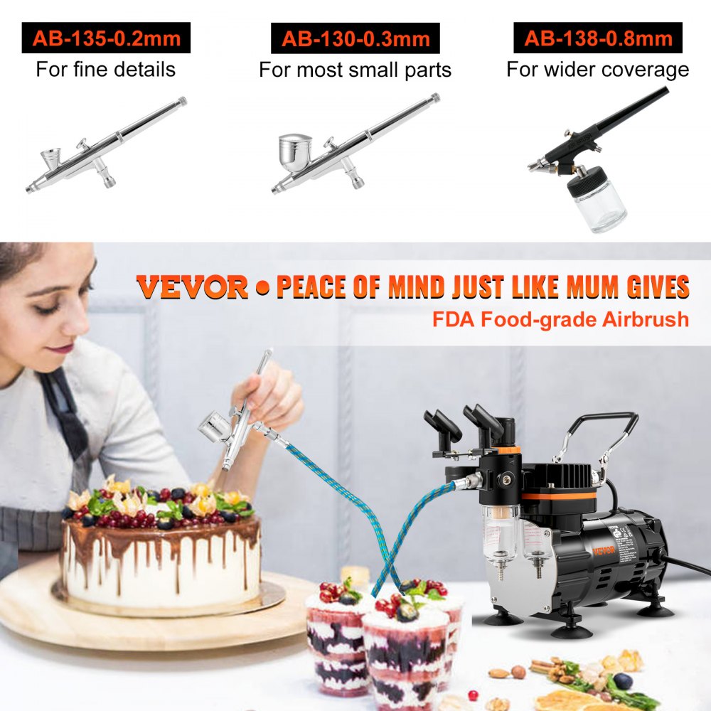 Bostome Professional Airbrush Kit with compressor, featuring dual-action gravity feed and multiple nozzles.