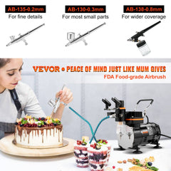 Bostome Professional Airbrush Kit with compressor, featuring dual-action gravity feed and multiple nozzles.
