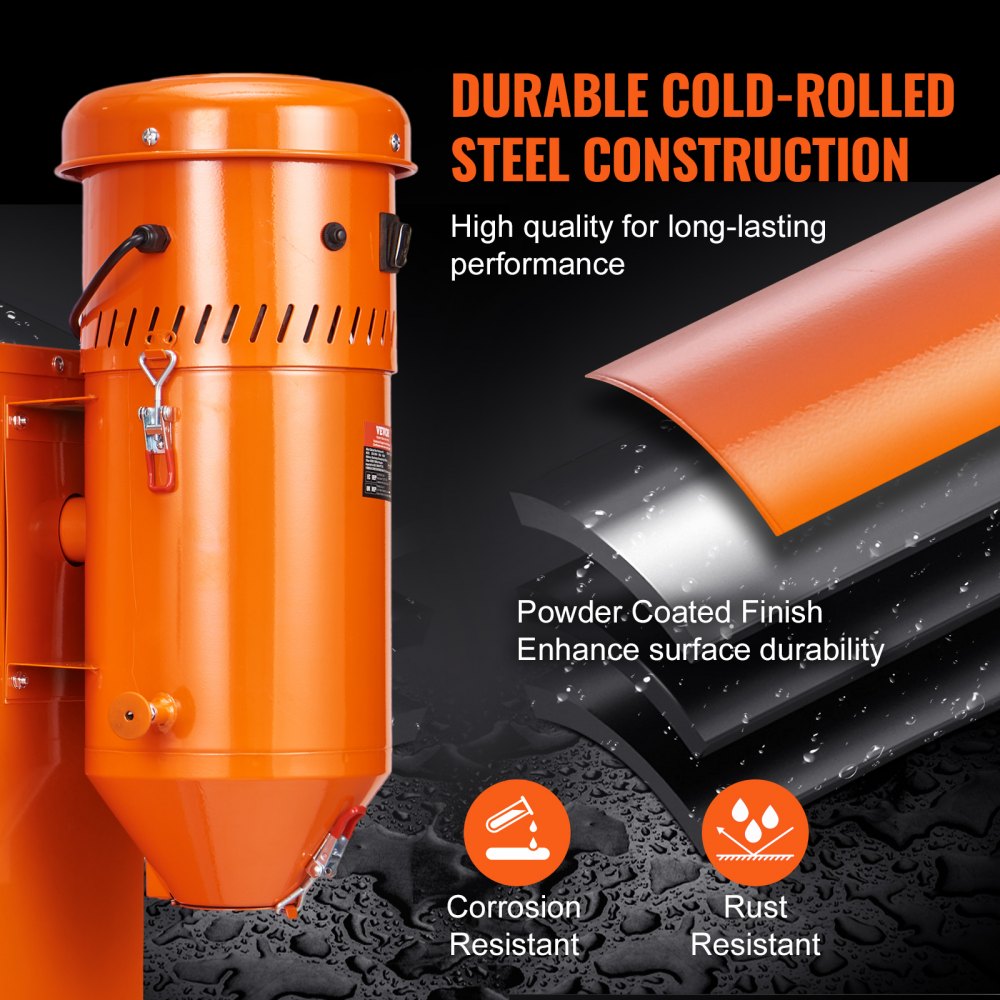 Bostome 1200W Dust Collector with 1.8-gallon capacity and durable cold-rolled steel construction.