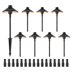 8 Pack Low Voltage Landscape Path Lights, 3W 210LM 12V-24VAC/DC Outdoor LED Pathway Lighting, 3000K Warm White Walkway Lights with Quick Connectors, IP66 Waterproof for Yard Garden Sidewalk