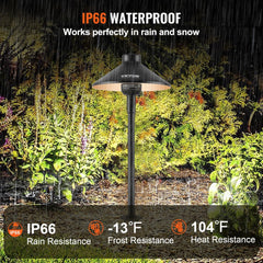 8 Pack Low Voltage Landscape Path Lights, 3W 210LM 12V-24VAC/DC Outdoor LED Pathway Lighting, 3000K Warm White Walkway Lights with Quick Connectors, IP66 Waterproof for Yard Garden Sidewalk