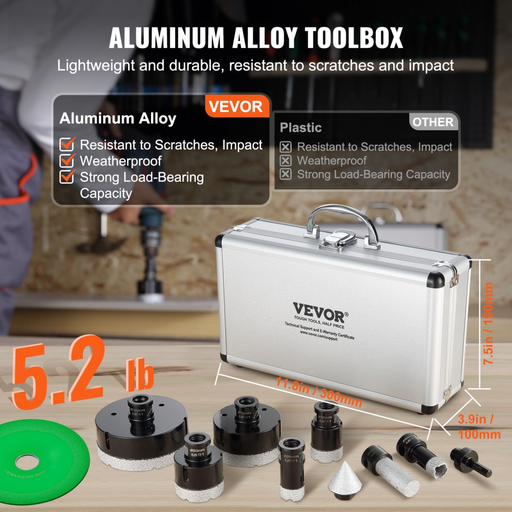 Bostome Diamond Core Drill Bit Set with six pieces for cutting tiles and hard materials.