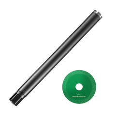 2-inch wet diamond core drill bit with 14-inch depth and included green diamond saw blade.