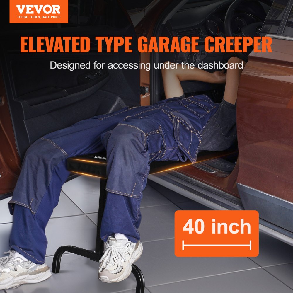 40 in Under Dash Creeper 330 lbs Rolling Garage Creeper Height Adjustable