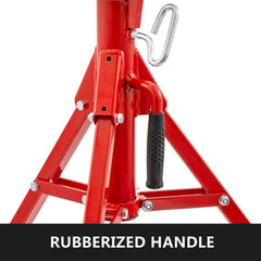 Bostome 1107C Pipe Jack Stand with 2-ball V-head and folding legs for stable support.
