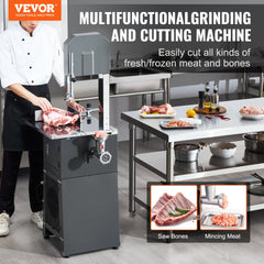 550W Commercial Electric Meat Bandsaw Stainless Steel Bone Sawing Machine