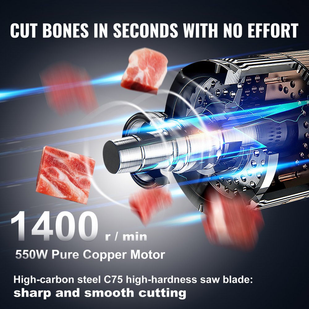 550W Commercial Electric Meat Bandsaw Stainless Steel Bone Sawing Machine
