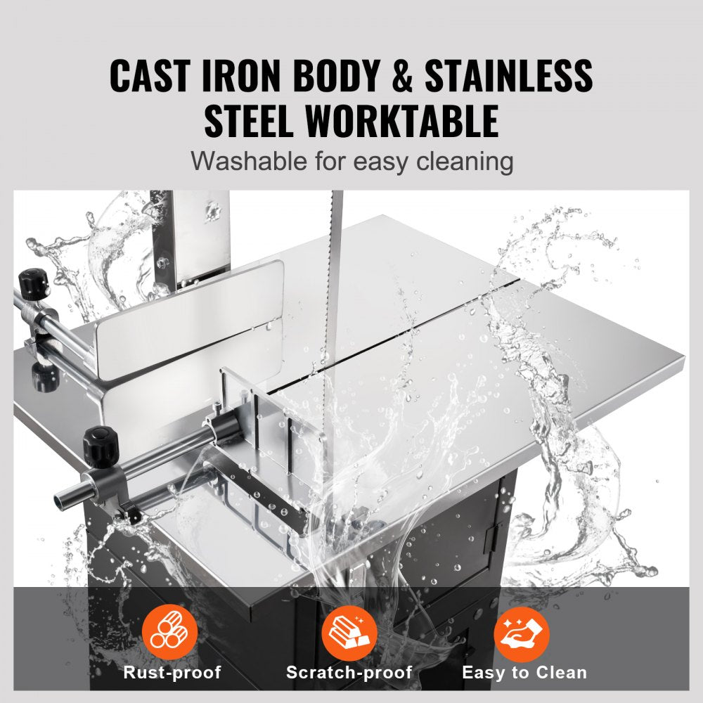 550W Commercial Electric Meat Bandsaw Stainless Steel Bone Sawing Machine
