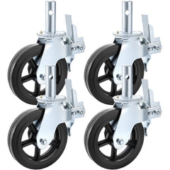 4 Pack Scaffolding Caster Wheels 8 x 2 Inch with Dual Locking Rubber Swivel Caster 360 Degrees Heavy Duty Casters 1100LBS Capacity per Wheel
