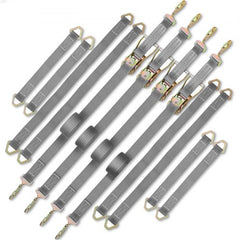 Ratchet Tie Down Straps, 2`` x 15.6` Heavy Duty Ratchet Straps with Snap Hooks, 4000 lbs Working Load, 4 Pack Tie Down Set Includes 8 Axle Straps for Moving Motorcycle, Cargo & Daily Use