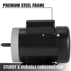 1 Hp Electric Motor 3450 RPM 11.2-5.6 A Single Phase Motor AC 115V 230V Air Compressor Motor 56C Frame Suit for Agricultural Machinery and General Equipment