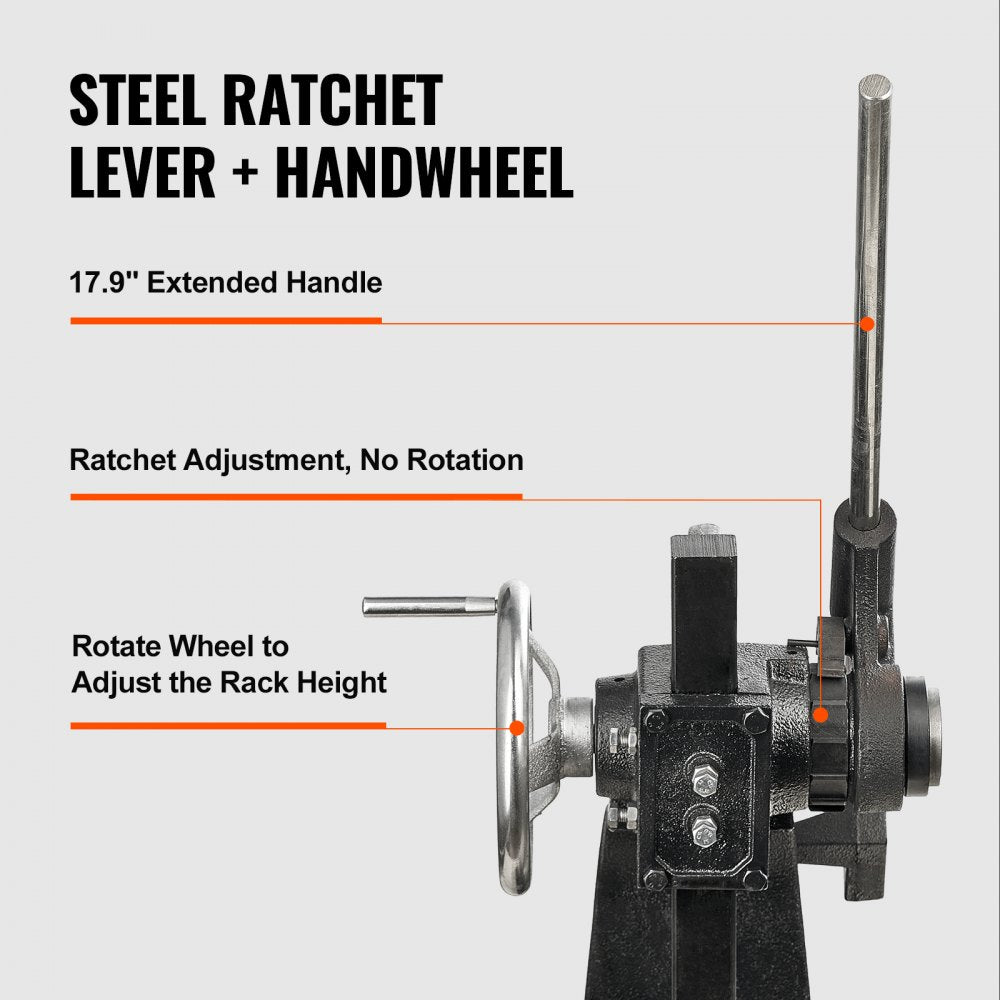 Arbor Press, 3 Ton Ratchet Type Arbor Press, Ratchet Leverage Arbor Press with Handwheel, 12.2" Maximum Height, Cast Iron Manual Desktop Punch Press, for Stamping, Bending, Stretching, Forming