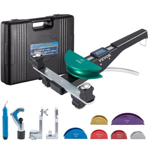 Bostome Copper Pipe Bender with color-coded dies for 1/4" to 7/8" forward and reverse bending.