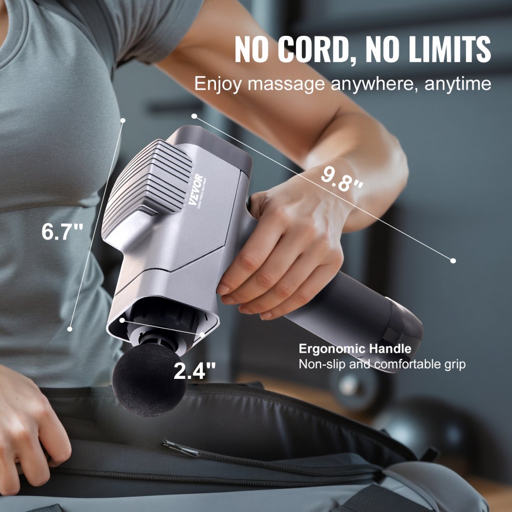 Massage Gun Deep Tissue, Percussion Muscle Massager for Athletes - with 8 Speed Levels & 6 Massage Heads, 16V 2500mAh Batteries, Handheld  Massage Gun for Pain Relief, Muscle Relaxation