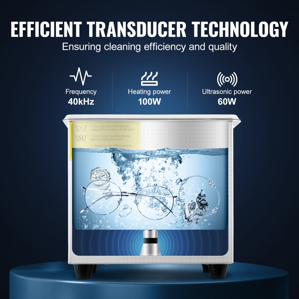 Ultrasonic Cleaner 1.3L Professional Ultrasonic Cleaner with Digital Timer 40kHz Excellent Ultrasonic Cleaning Machine 110V for Jewelry Watch Ring Coin Diamond Eyeglasses Small Parts Cleaning