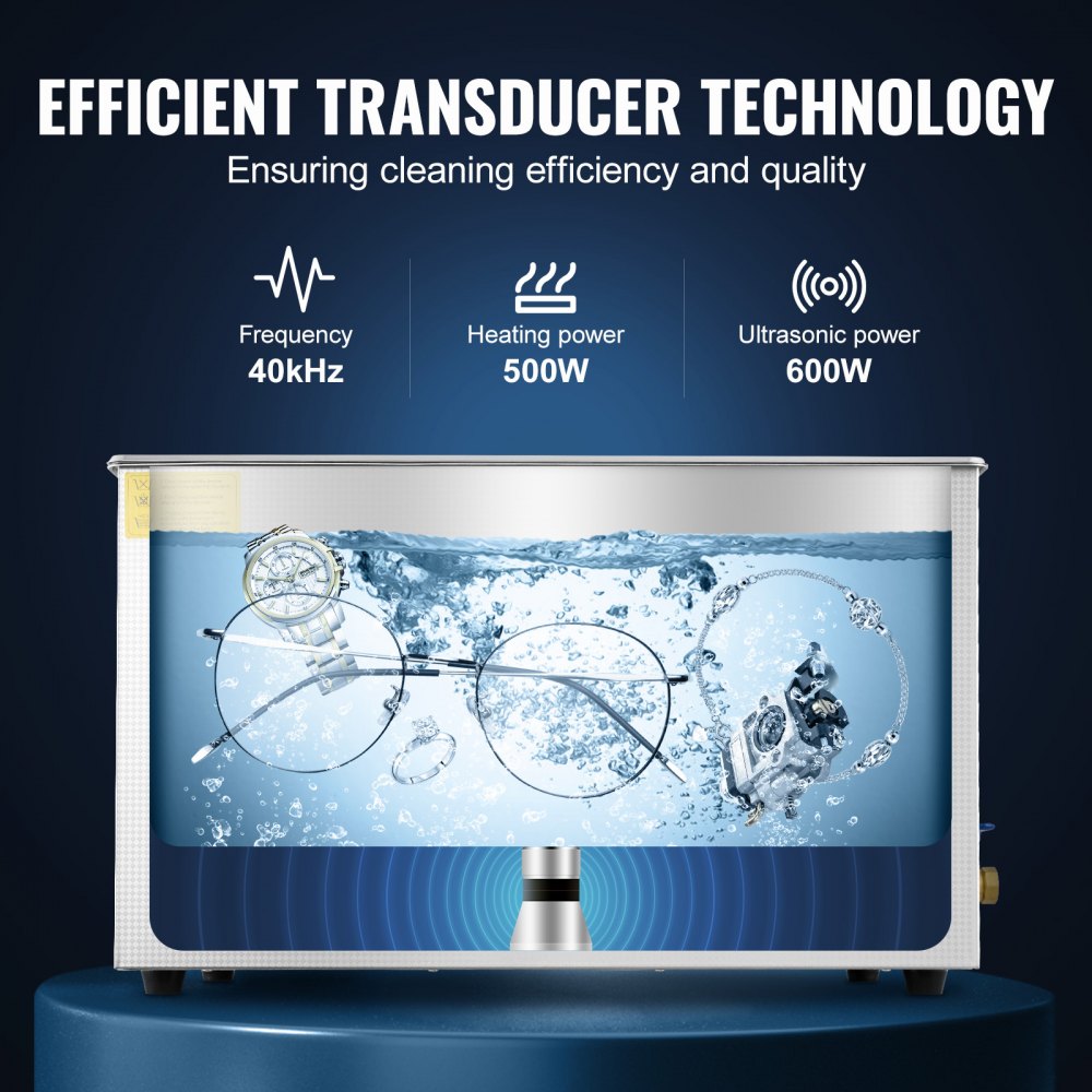 Ultrasonic Cleaner 30L Ultrasonic Cleaner for Cleaning Eyeglasses Dentures Commercial Industrial Ultrasonic Cleaner with Digital Heater Timer and Cleaner Basket (30 Liter)