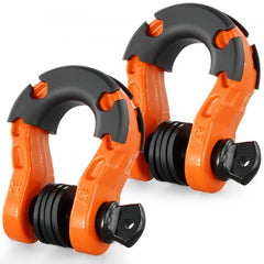 3/4" D-Ring Shackle, 2 Pack Alloy Steel Shackles 66139 lbs (30 Ton) Break Strength with 7/8" Screw Pin, Isolators & Washers, Heavy Duty Off Road Vehicle Recovery Shackle for Jeep Truck, Orange