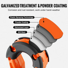 3/4" D-Ring Shackle, 2 Pack Alloy Steel Shackles 66139 lbs (30 Ton) Break Strength with 7/8" Screw Pin, Isolators & Washers, Heavy Duty Off Road Vehicle Recovery Shackle for Jeep Truck, Orange