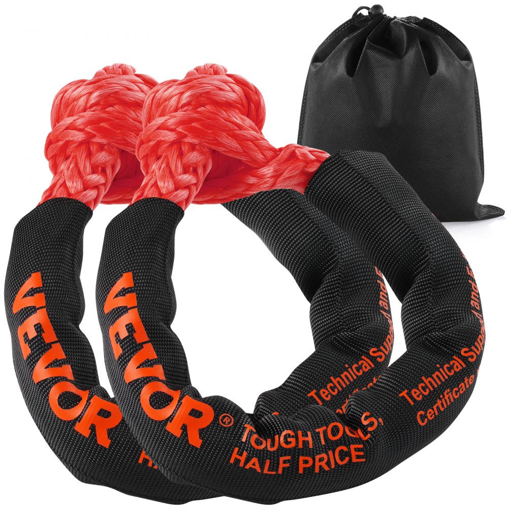 Soft Shackle Synthetic Recovery Rope 2PCS 1/2"x22" 44092lbs Break Strength