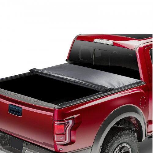 Truck Bed Cover, Roll Up Truck Bed Tonneau Cover, Compatible with 2014-2024 Chevy Silverado / GMC Sierra 1500, for 6.6 x 5.2 ft / 6.6 x 5.3 ft Bed, Soft PVC material, Roll Up Tonneau Cover