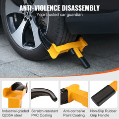 Wheel Lock, 2 Packs Universal Wheel Clamp Lock, Adjustable Anti Theft Trailer Lock Wheel Clamp, Heavy-duty Steel Tire Lock for ATV SUV Car Golf Cart Boats Motorcycles, with 6 Keys