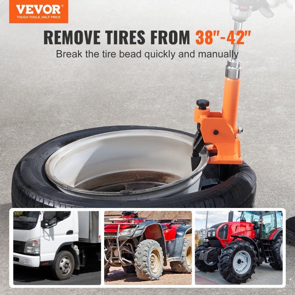 Manual Tire Bead Breaker, 38"-42" Tires Changer Tool with Rubber Pad, Protect Aluminum Alloy Hubs, Easy-Operated Tire Repair Tool for ATVs/UTVs, Tractors, Trucks, Cars, Heavy Duty Tires