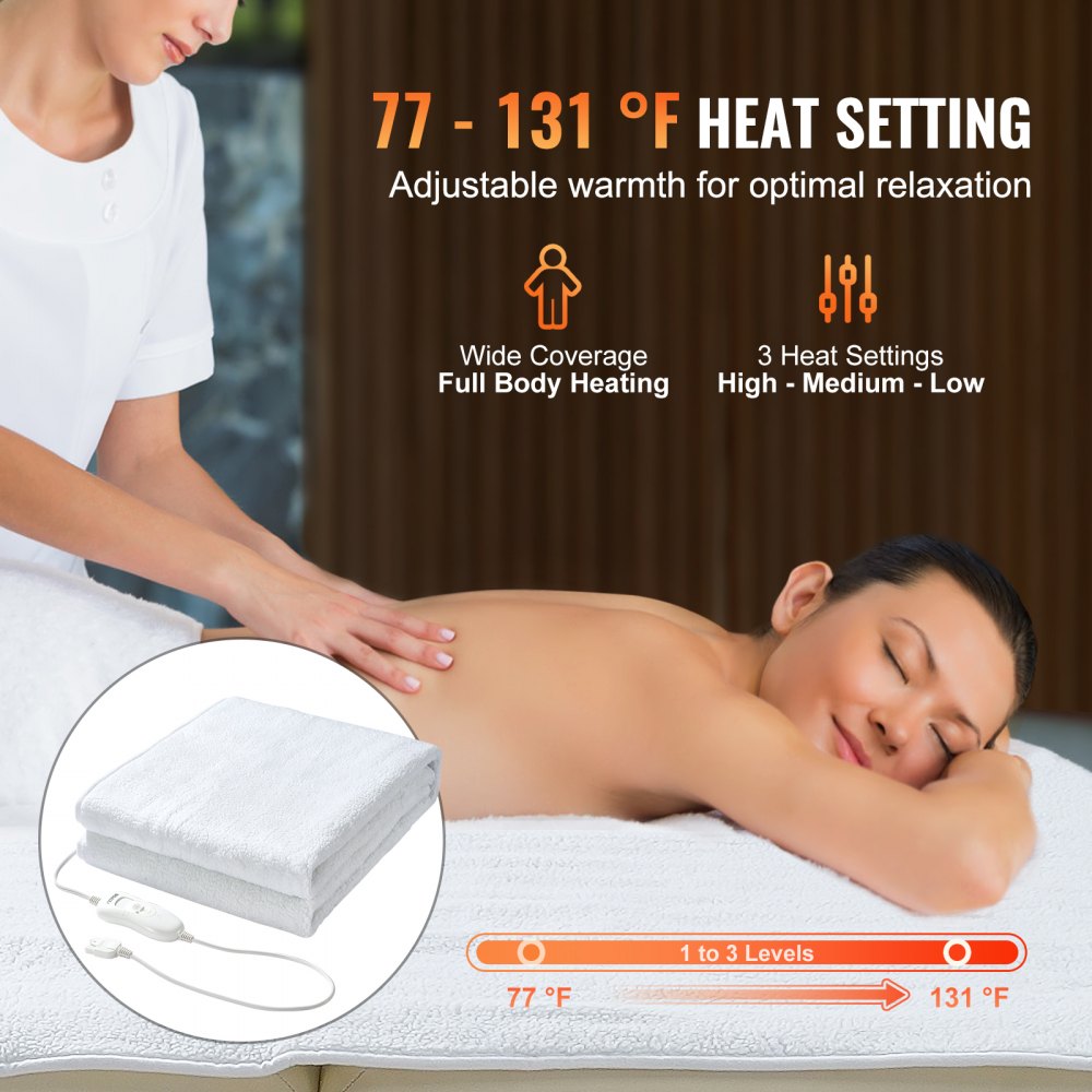 Massage Table Warmer Heating Pad SPA Massage Bed Warmer Fleece 71" x 30"