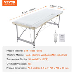Massage Table Warmer Heating Pad SPA Massage Bed Warmer Fleece 71" x 30"