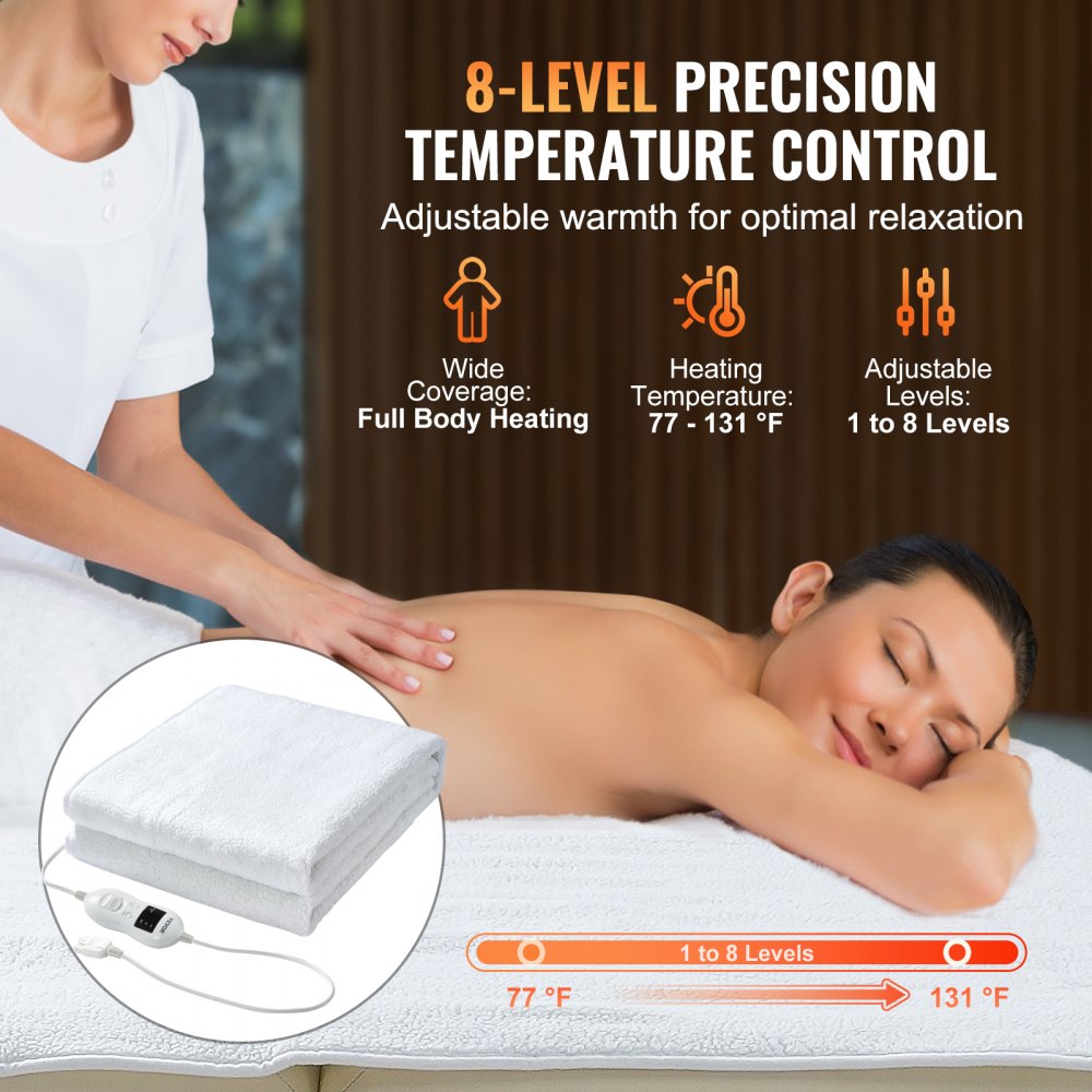 Massage Table Warmer Heating Pad with Timer & 8 Heat Settings  73.6" x 30"