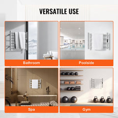 4-Bar Towel Warmer Rack Wall Mounted Heated Towel Rack for Bathroom Silver
