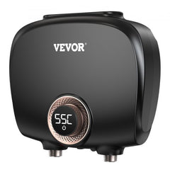 Bostome 7KW electric tankless water heater with digital display and compact under-sink design.