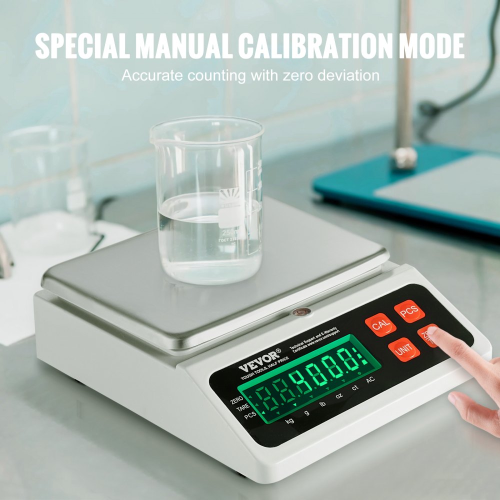 Industrial Counting Scale, 10 kg x 0.1 g, Digital Scale for Parts and Coins, g/kg/lb/oz/ct Units, Electronic Gram Scale Inventory Counting Scale Kitchen Jewelry Counting Scale with LED Screen