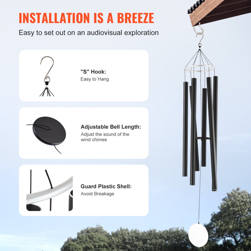 Wind Chimes for Outside 66-Inch Aluminum Memorial Deep Tone Wind Chimes