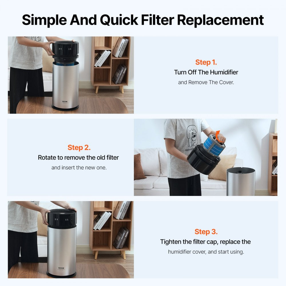 Bostome evaporative humidifier filter 2-pack made of spunlace fabric for effective humidification.