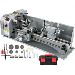 Bostome Mini Metal Lathe with 1100W motor, 8.7" swing, and 29.5" distance between centers.