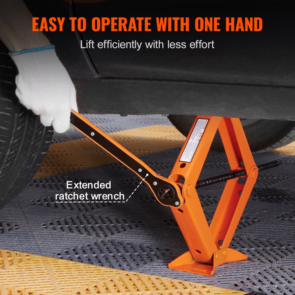 Scissor Jack, 2.5 Ton/5512 lbs Scissor Car Jack, 3.7"-17.1" Lifting Range Scissor Lift Jack with Ratcheting Handle and L-Wrench, Portable Tire Jack for Cars Trucks Sedans MPVs
