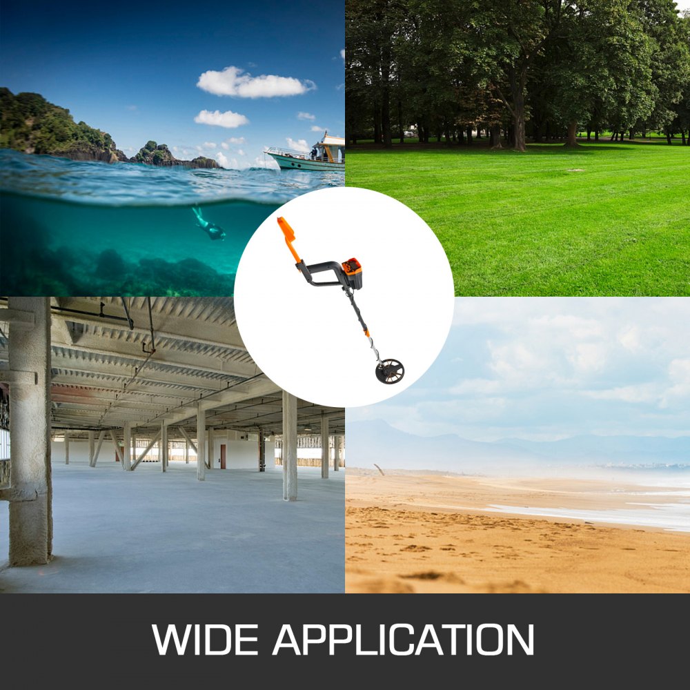 Bostome waterproof metal detector with LCD display and 8-inch search coil for all terrains.