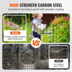 Garden Fence, No Dig Fence 24in(H) x11ft(L) Animal Barrier Fence, Underground Decorative Garden Fencing with 2 Inch Spike Spacing, Metal Dog Fence for The Yard and Outdoor Patio, 10 Pack