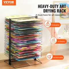 Bostome Art Drying Rack with 50 removable shelves for efficient drying in classrooms and studios.