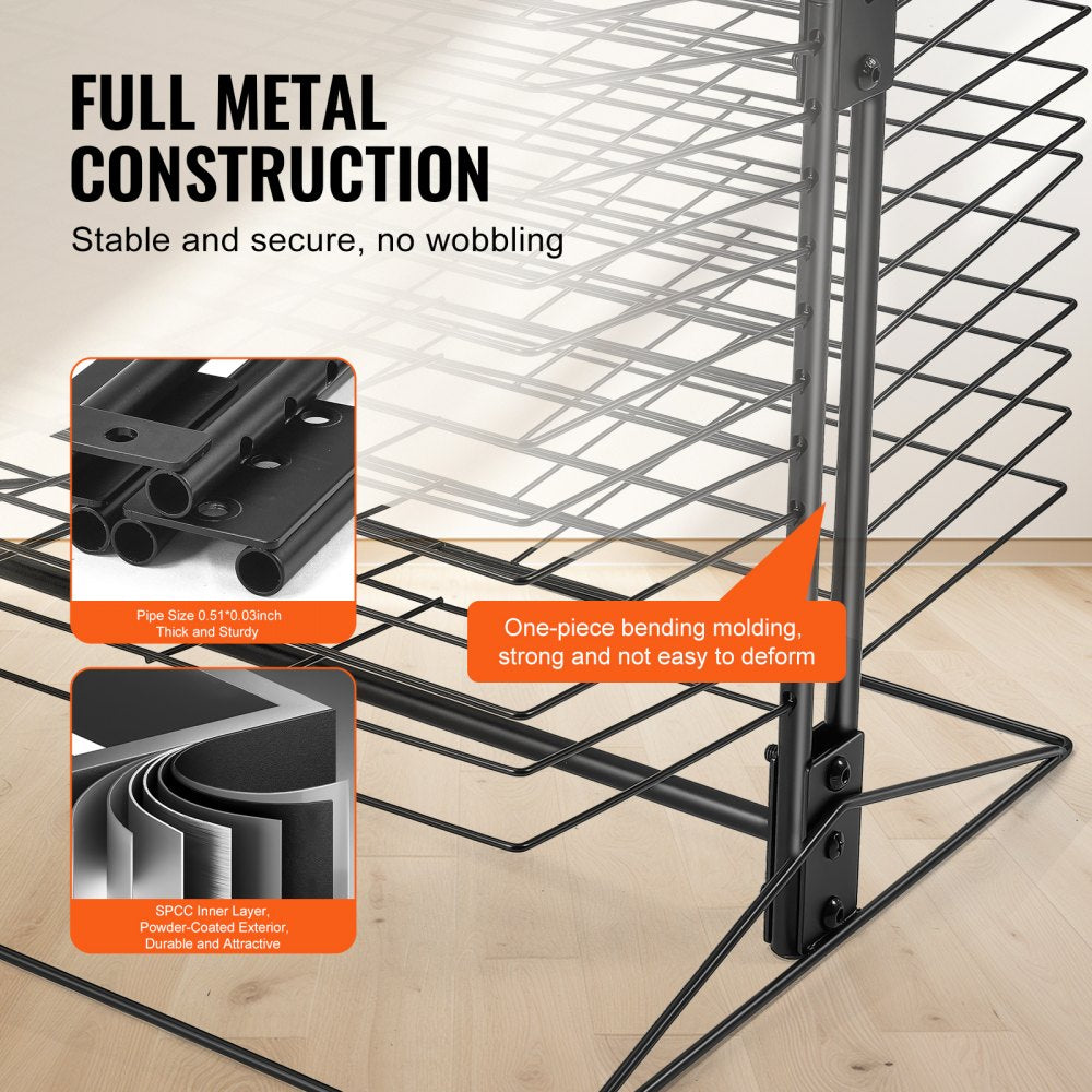 Bostome Art Drying Rack with 50 removable shelves for efficient artwork drying in studios.
