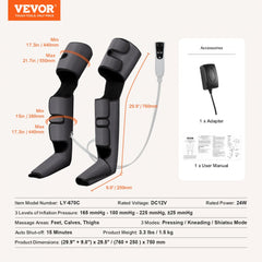 Full Leg Massager, Air Compression Leg Massager for Foot Calf Thigh Knee, 3 Modes & 3 Intensities, Leg Compression Massage Boots for Circulation, Relaxation, Pain Relief - Great Gift for Mom/Dad
